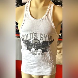 GOLD’s GYM Old Skool Lifting White Tank Top X Size : Small